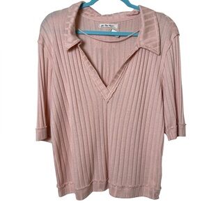 We The Free Pink V-Neck Shirt